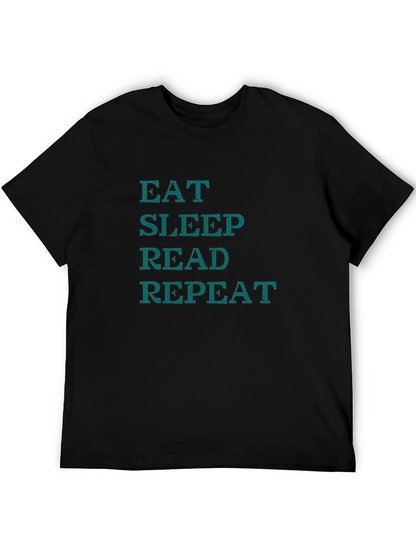 Eat Sleep Read Repeat Graphic Tee - Black