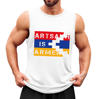 Artsakh Is Armenia Distressed Flag Print Men¡¯s Tank