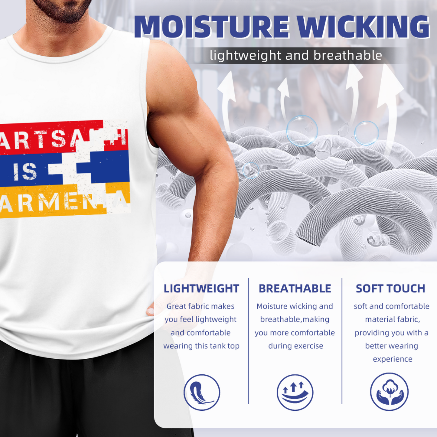 Artsakh Is Armenia Distressed Flag Print Men¡¯s Tank
