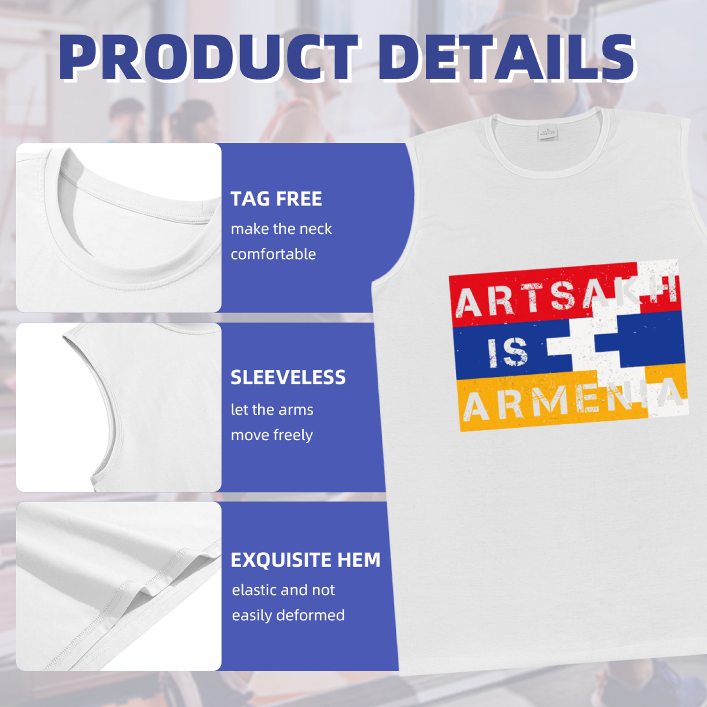 Artsakh Is Armenia Distressed Flag Print Men¡¯s Tank