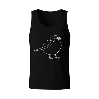Minimal One Line Art Robin Bird Simple Men Tank Top