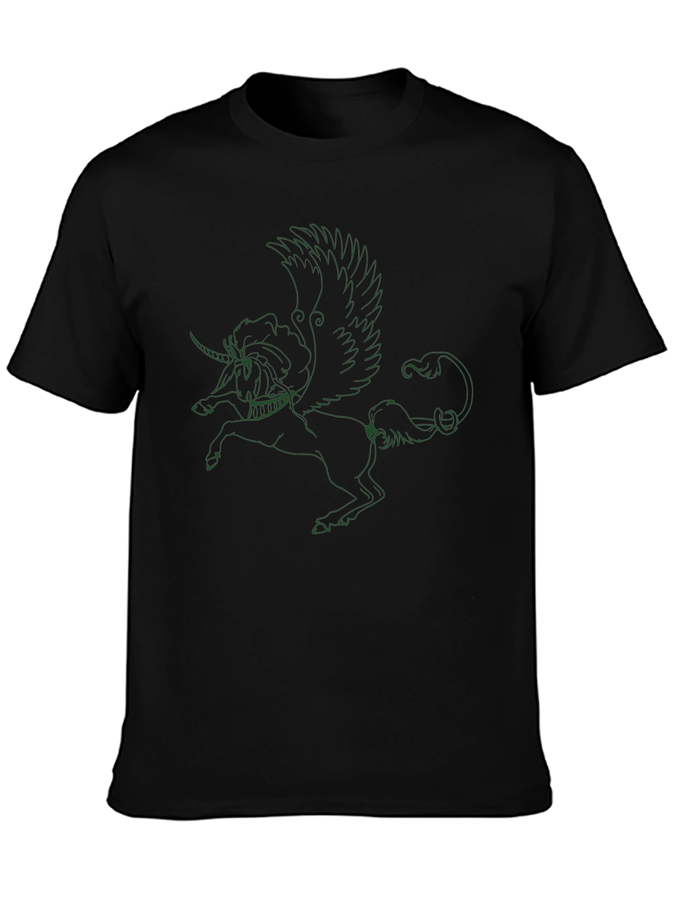 Unicorn Pegasus Graphic Black T-Shirt