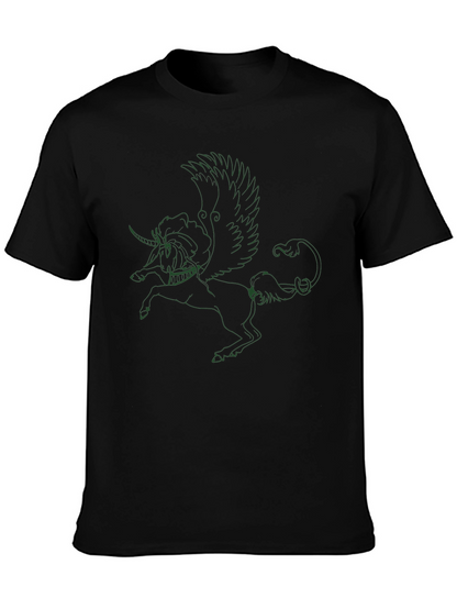 Unicorn Pegasus Graphic Black T-Shirt