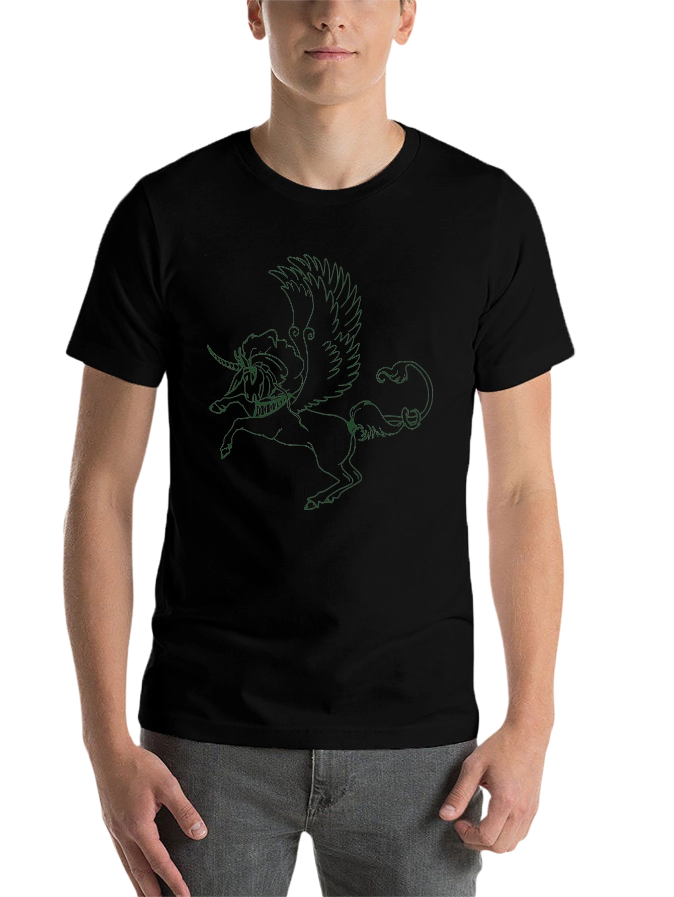Unicorn Pegasus Graphic Black T-Shirt
