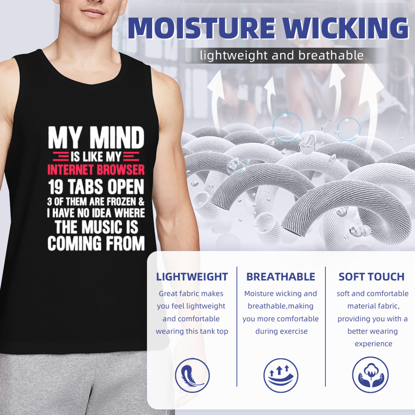 My Mind Is Full Of Browser Tabs Funny Meme Tank Top