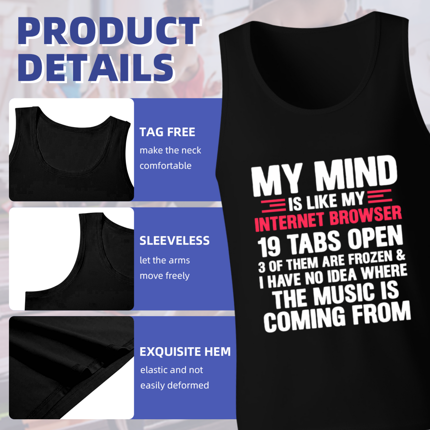 My Mind Is Full Of Browser Tabs Funny Meme Tank Top
