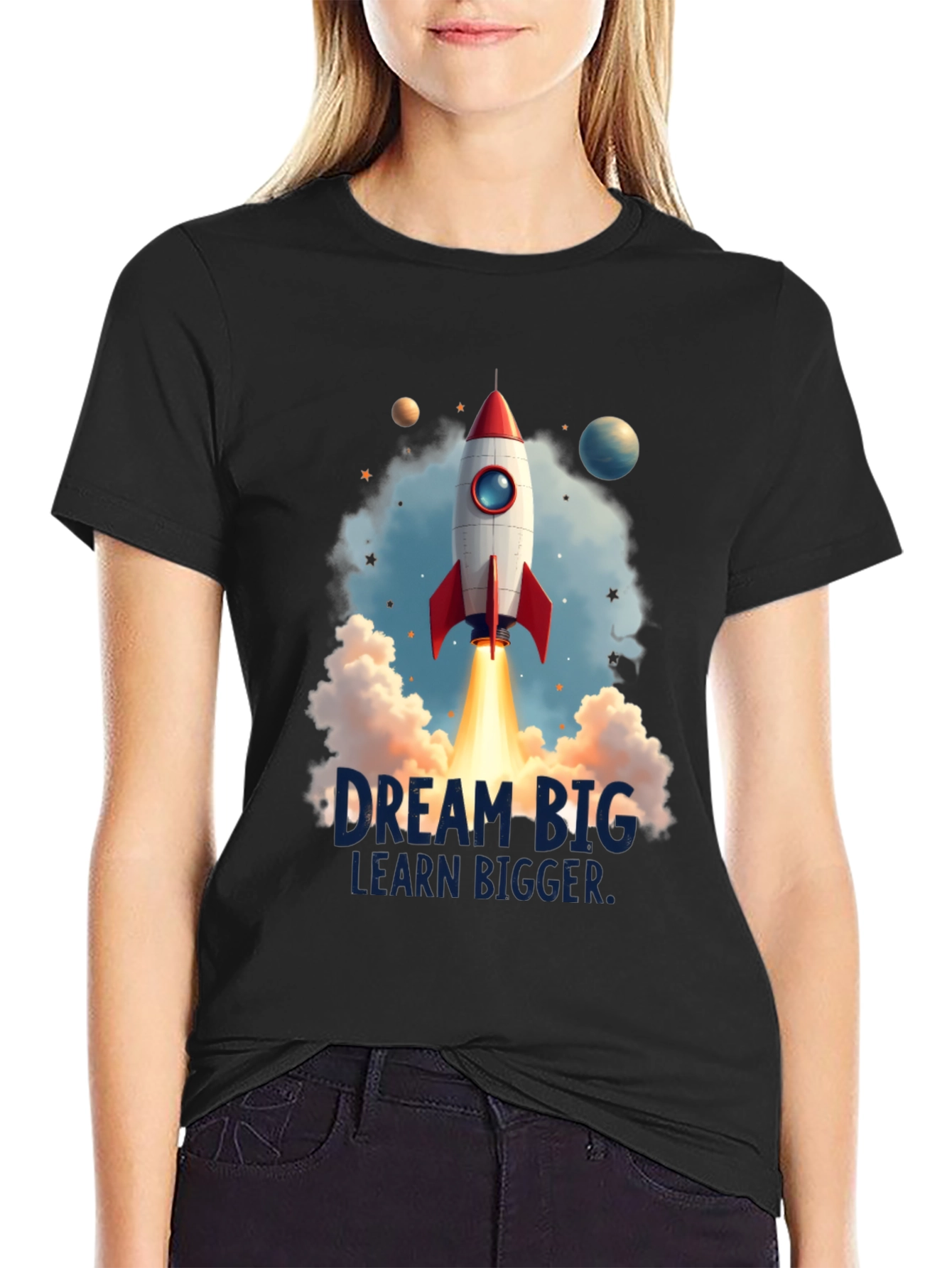 Dream Big Rocket Launch Graphic Tee