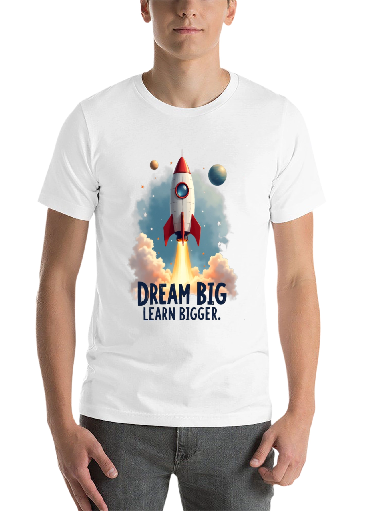 Dream Big Rocket Launch Graphic Tee