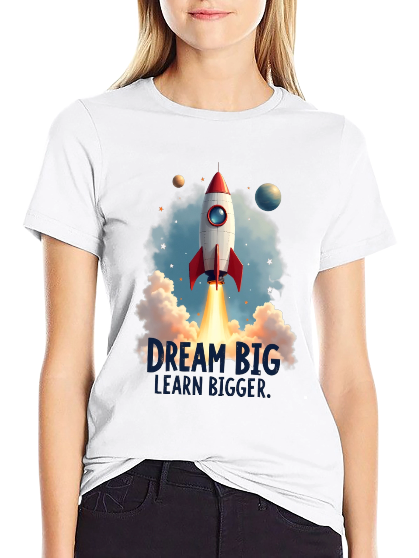 Dream Big Rocket Launch Graphic Tee