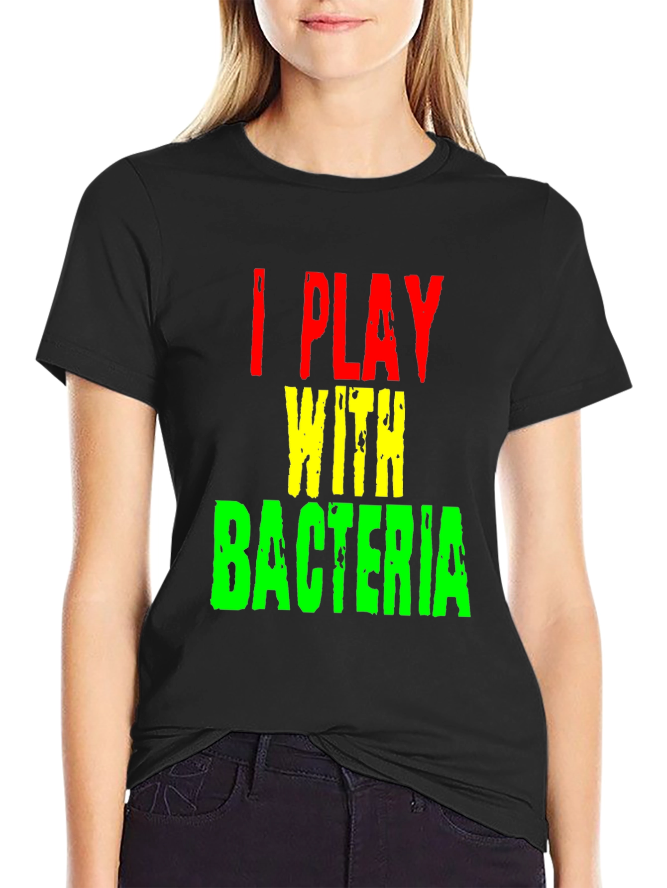 I Play With Bacteria Graphic Tee - Black T-Shirt