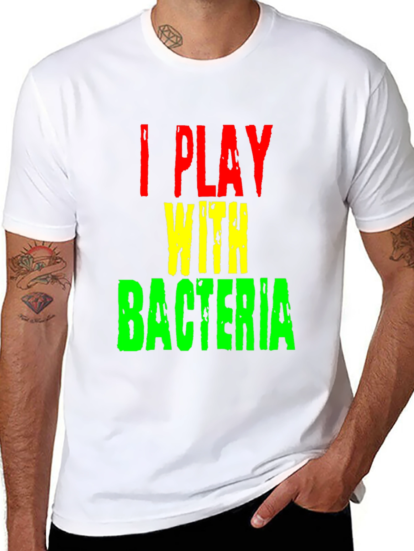 I Play With Bacteria Graphic Tee - Black T-Shirt