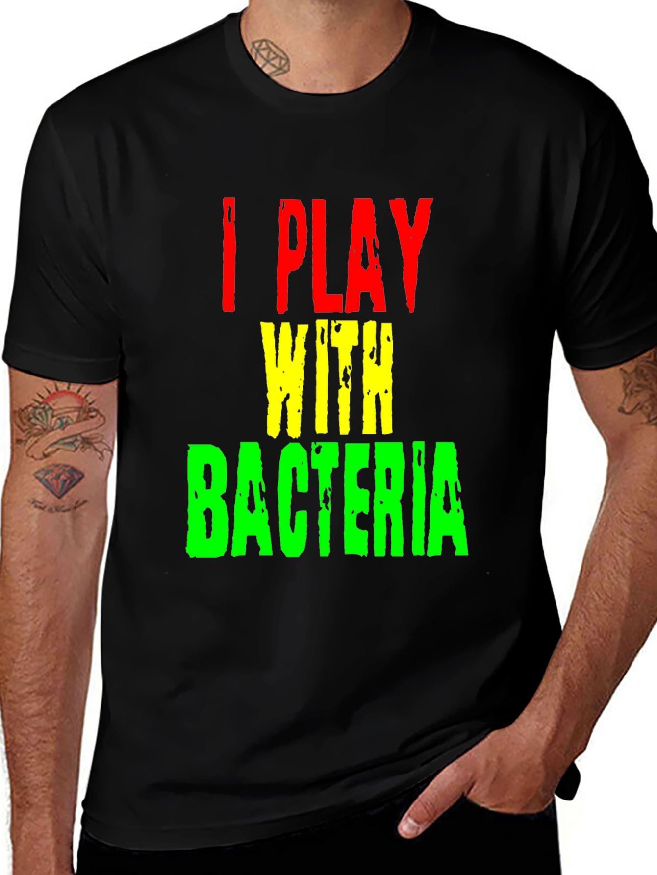 I Play With Bacteria Graphic Tee - Black T-Shirt