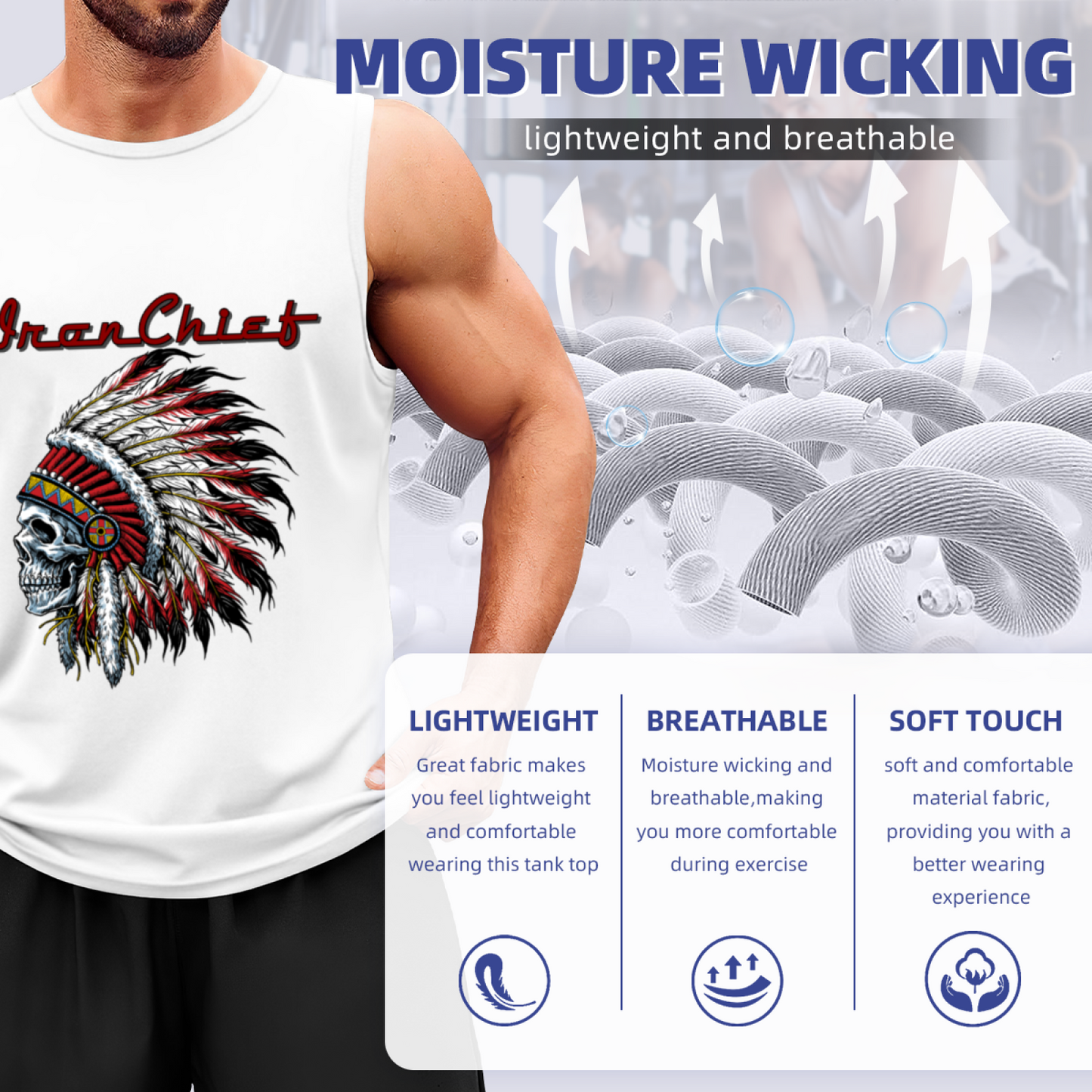 Iron Chief Native Skull Retro Tank Top