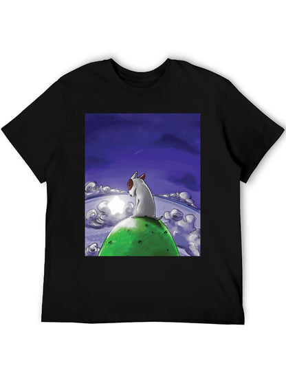 Dog Stargazing Tee - Bull Terrier Graphic Print