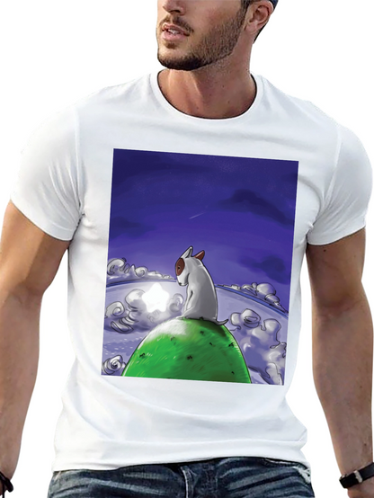 Dog Stargazing Tee - Bull Terrier Graphic Print