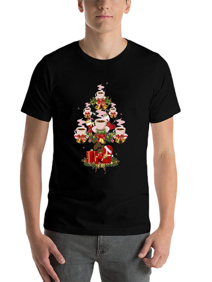 Coffee Christmas Tree Graphic T-Shirt