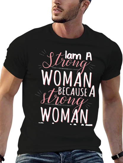 Strong Woman Graphic Tee - Empowering Design
