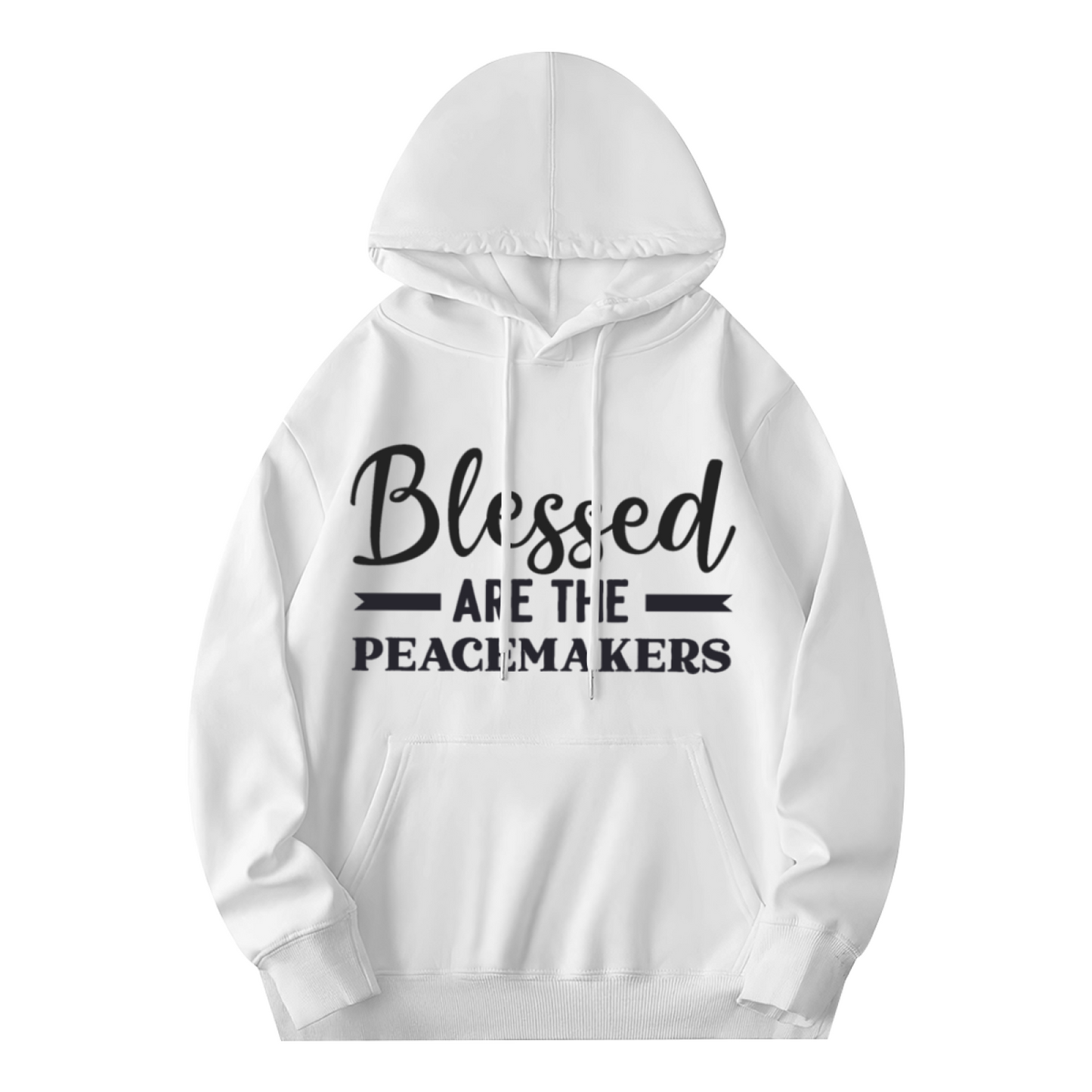Blessed Are The Peacemakers Letter White Hoodie, Gentle Cozy Faith Pullover Unisex