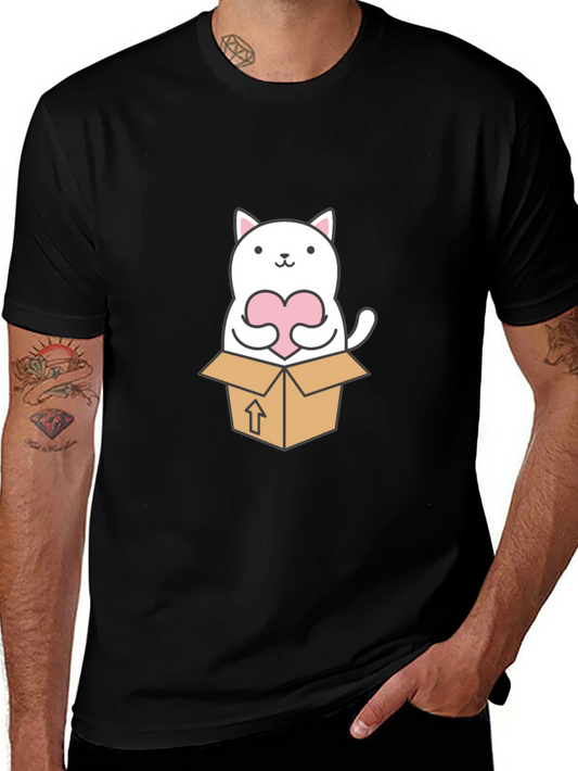 Cute Cat in a Box Graphic Tee
