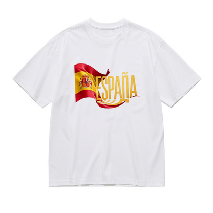 Vibrant Espa?a Spanish Flag Patriotic Plus Size Women¡¯s Printed T-Shirt