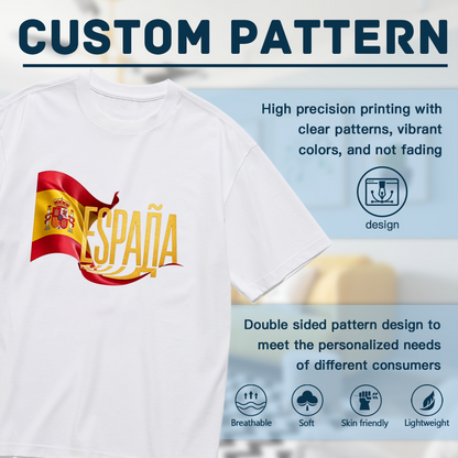 Vibrant Espa?a Spanish Flag Patriotic Plus Size Women¡¯s Printed T-Shirt
