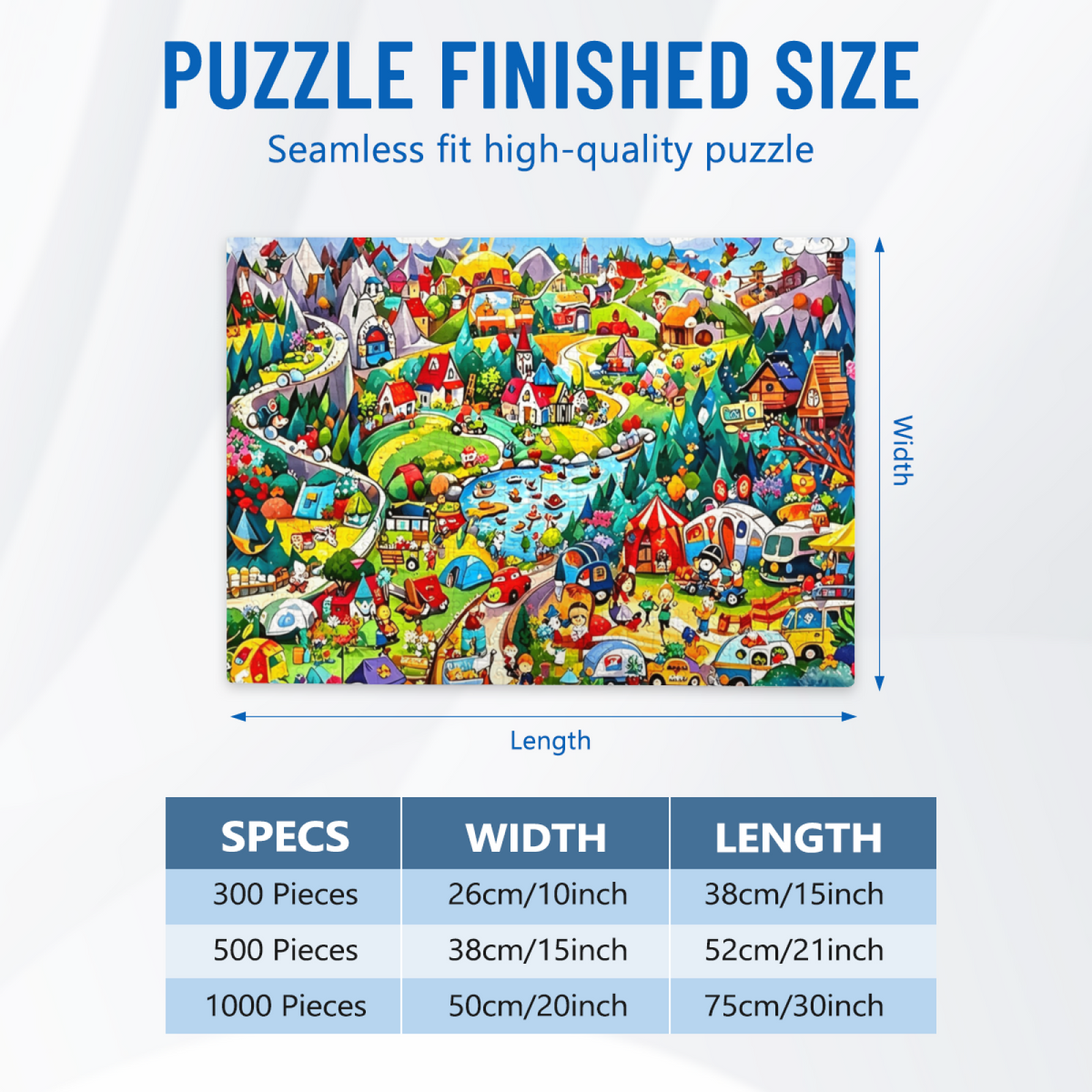 Happy Cartoon Amusement Park Whimsical Countryside Puzzle