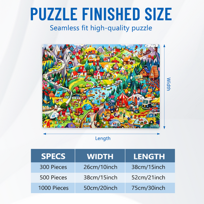 Happy Cartoon Amusement Park Whimsical Countryside Puzzle