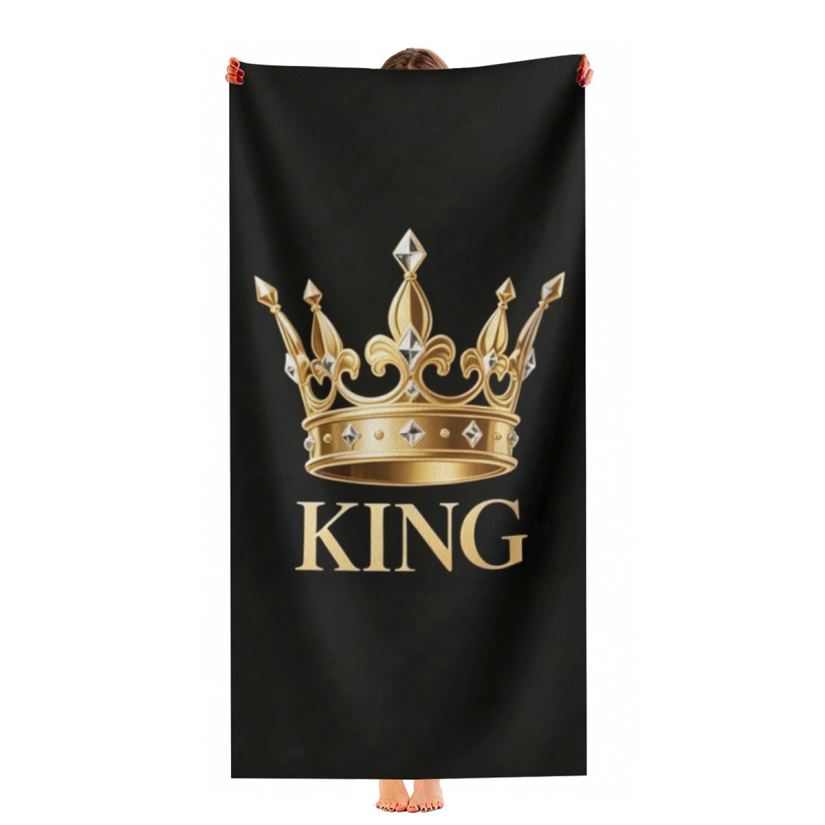 Luxury KING Crown Matching Beach Towel, Ultra Comfortable, Quick Drying and Highly Absorbent for Beach Use