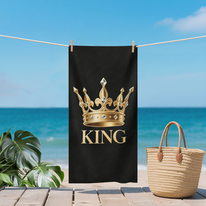 Luxury KING Crown Matching Beach Towel, Ultra Comfortable, Quick Drying and Highly Absorbent for Beach Use