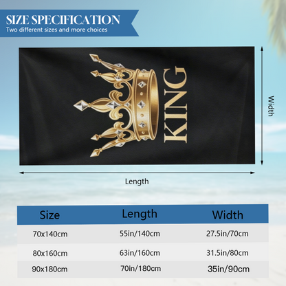 Luxury KING Crown Matching Beach Towel, Ultra Comfortable, Quick Drying and Highly Absorbent for Beach Use
