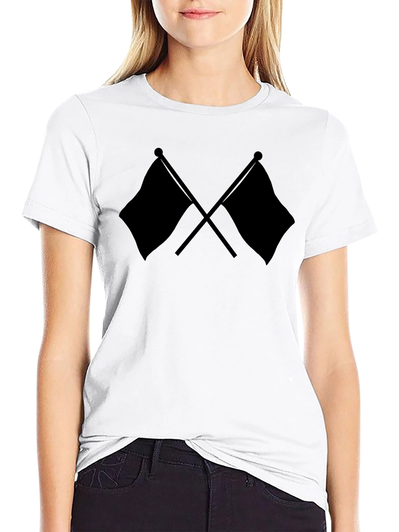 Crossed Flags Black T-Shirt