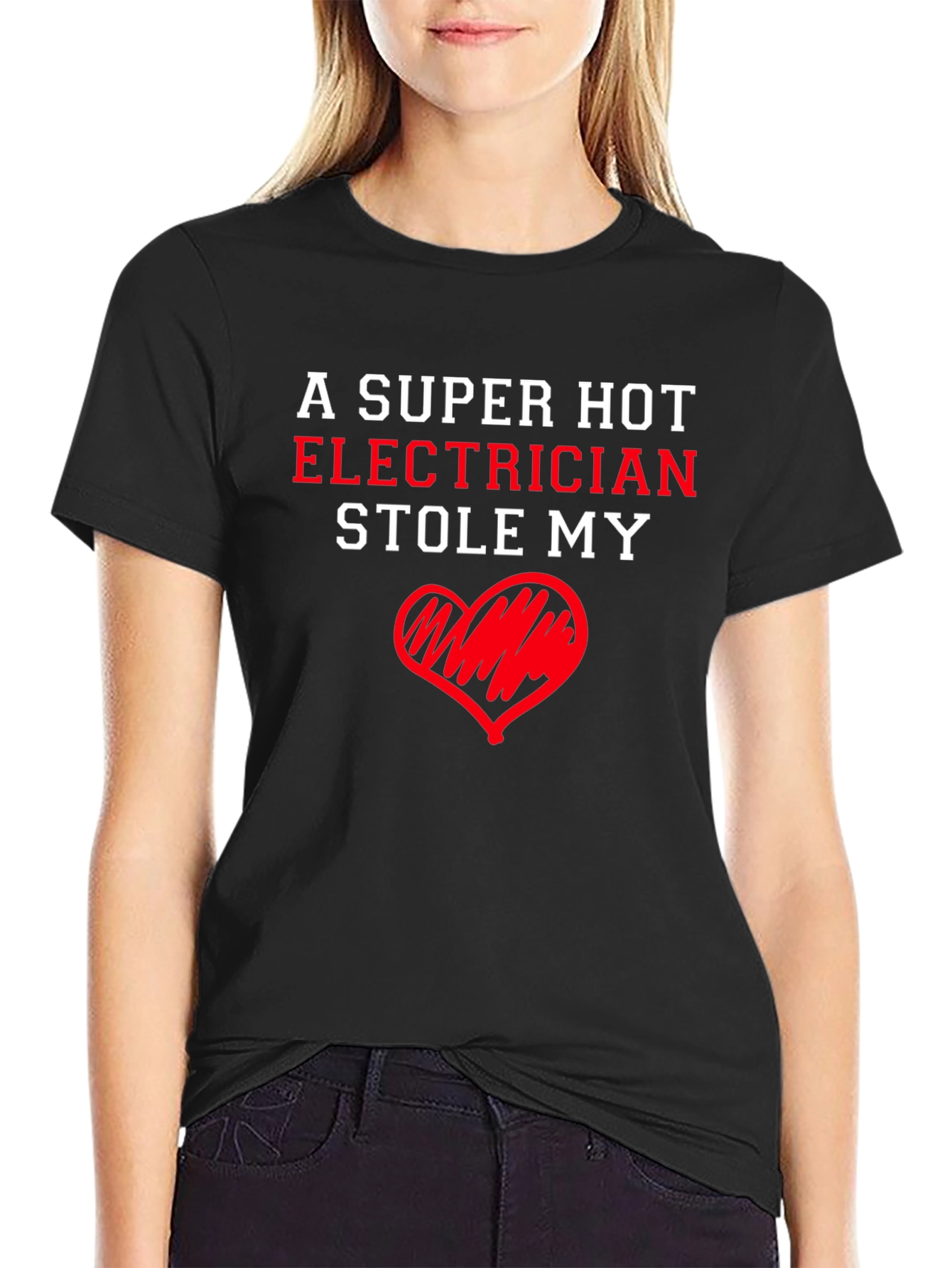 Super Hot Electrician Heart T-Shirt