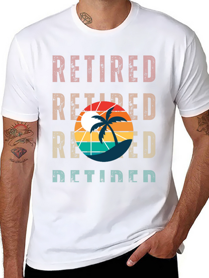 Retired Palm Tree Graphic T-Shirt