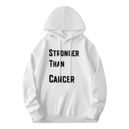 Encouraging Stronger Than Cancer White Hoodie, Unisex Soft Support Pullover