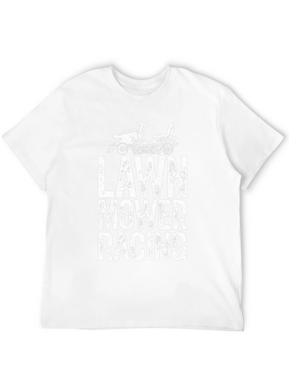 Lawn Mower Racing Graphic Tee - Black Cotton