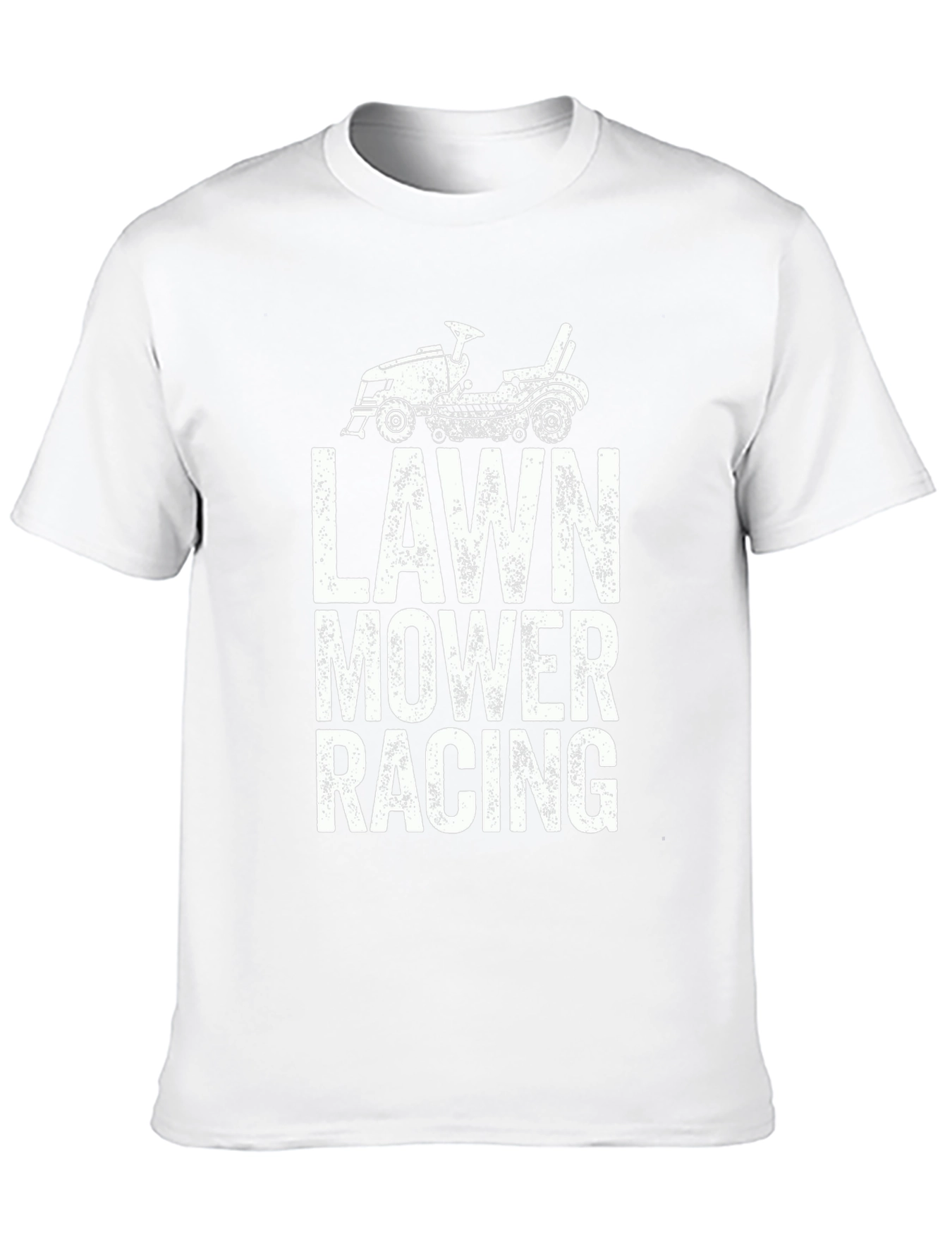 Lawn Mower Racing Graphic Tee - Black Cotton