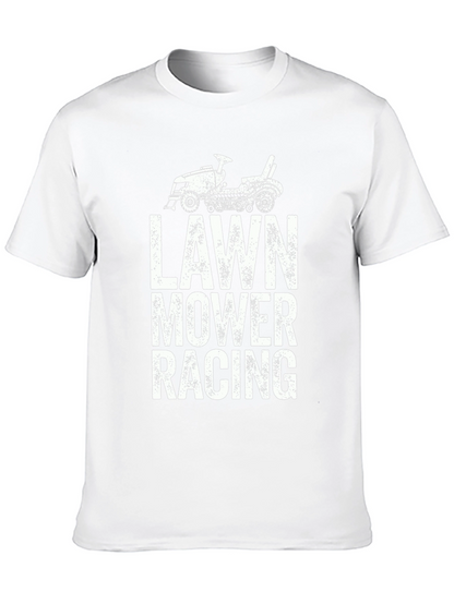 Lawn Mower Racing Graphic Tee - Black Cotton