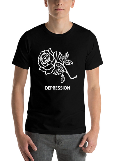 Rose Depression Graphic T-Shirt - Black