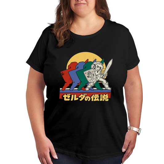 Vintage The Legend of Zelda Retro Game Graphic Plus Size Women Tee