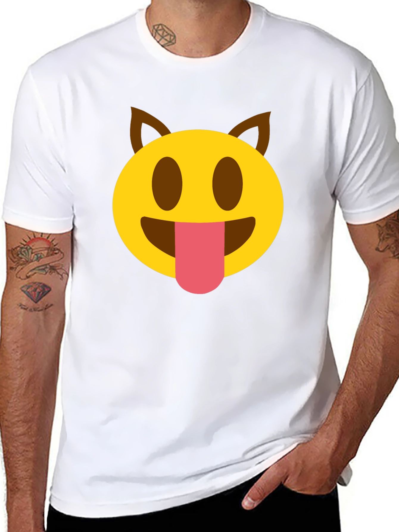 Emoji Dog Tongue T-Shirt