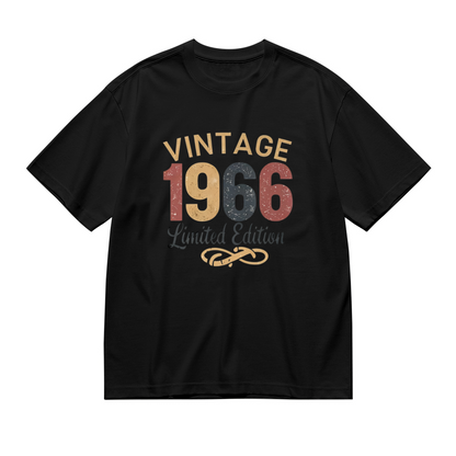 Retro Vintage 1966 Limited Edition Distressed Plus Size Women¡¯s Black Tee