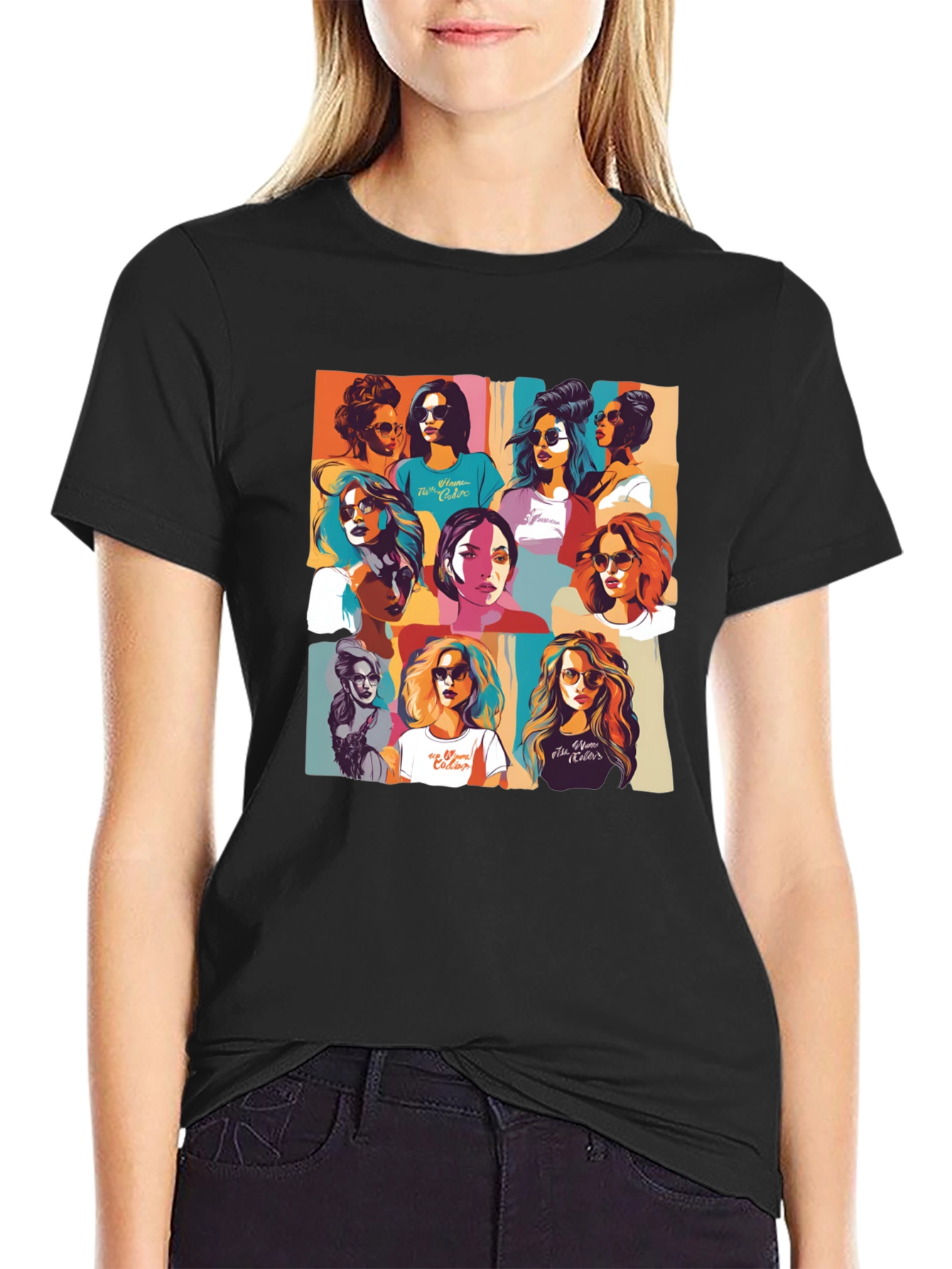 Retro Women Collage Graphic T-Shirt