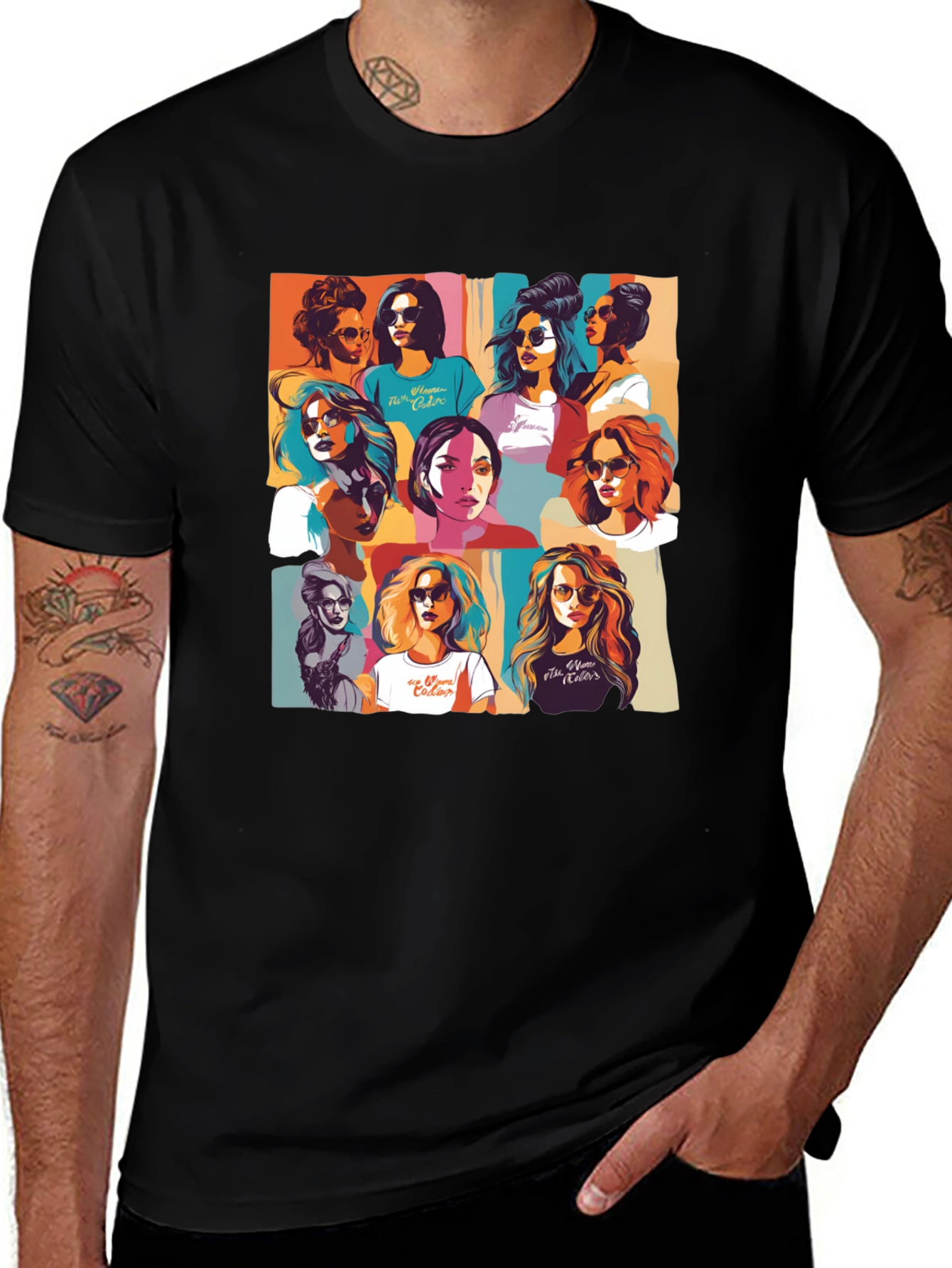 Retro Women Collage Graphic T-Shirt