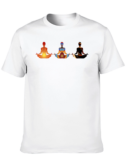 Meditating Figures Graphic Tee - Mens Black T-Shirt