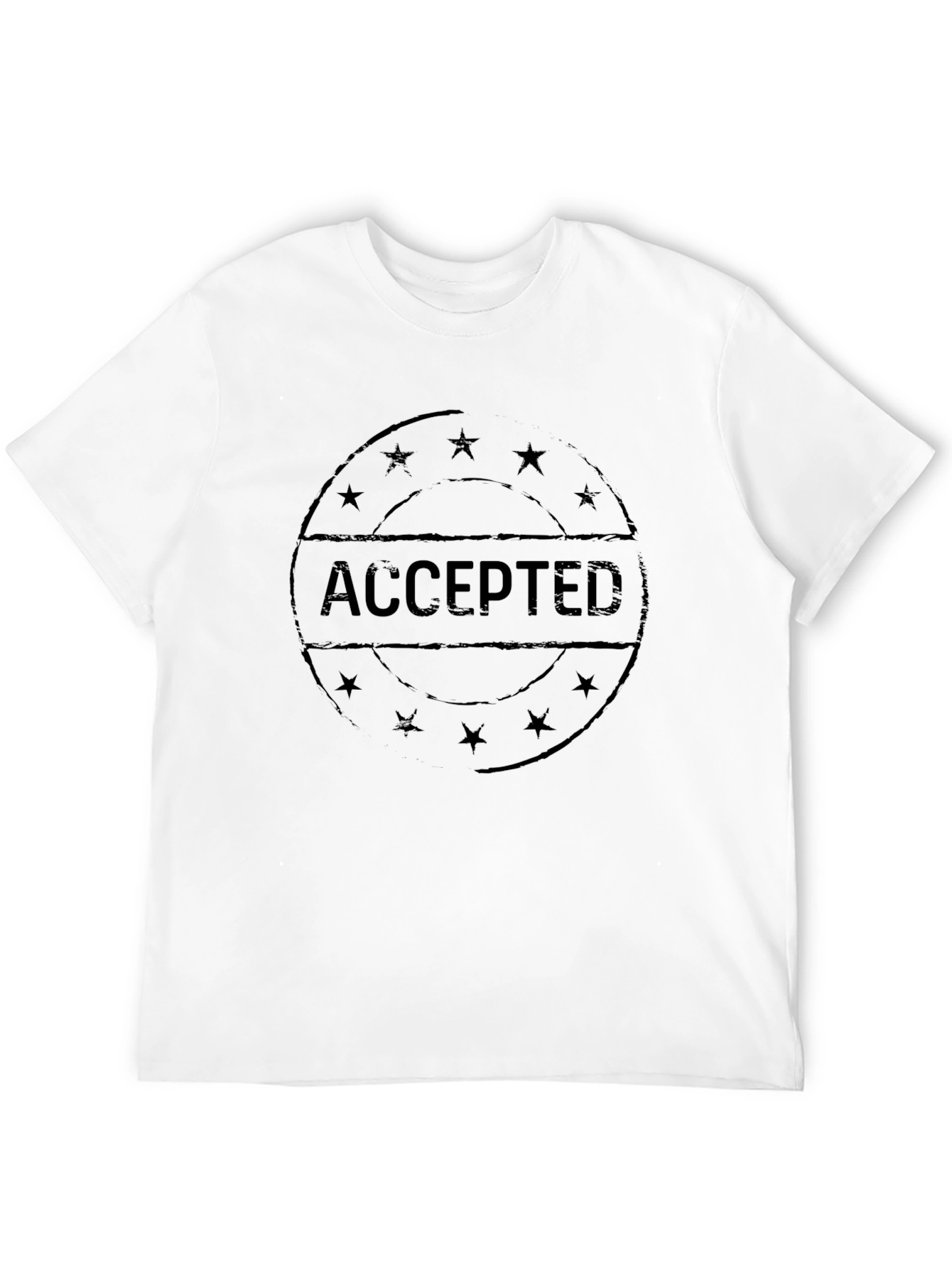 Accepted Graphic T-Shirt - Black Casual Tee