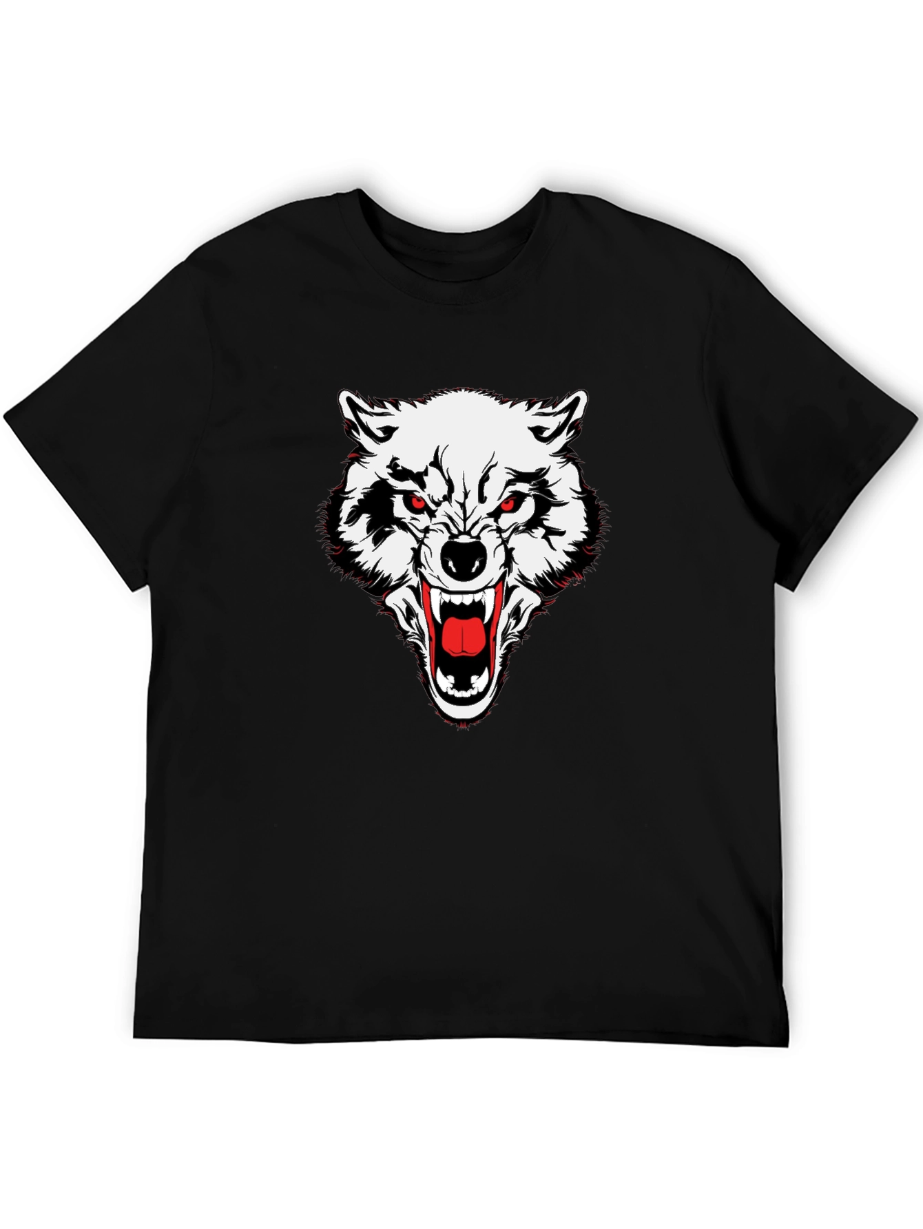 Mens Black Wolf Graphic Tee