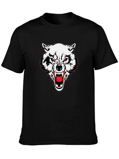 Mens Black Wolf Graphic Tee