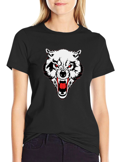 Mens Black Wolf Graphic Tee