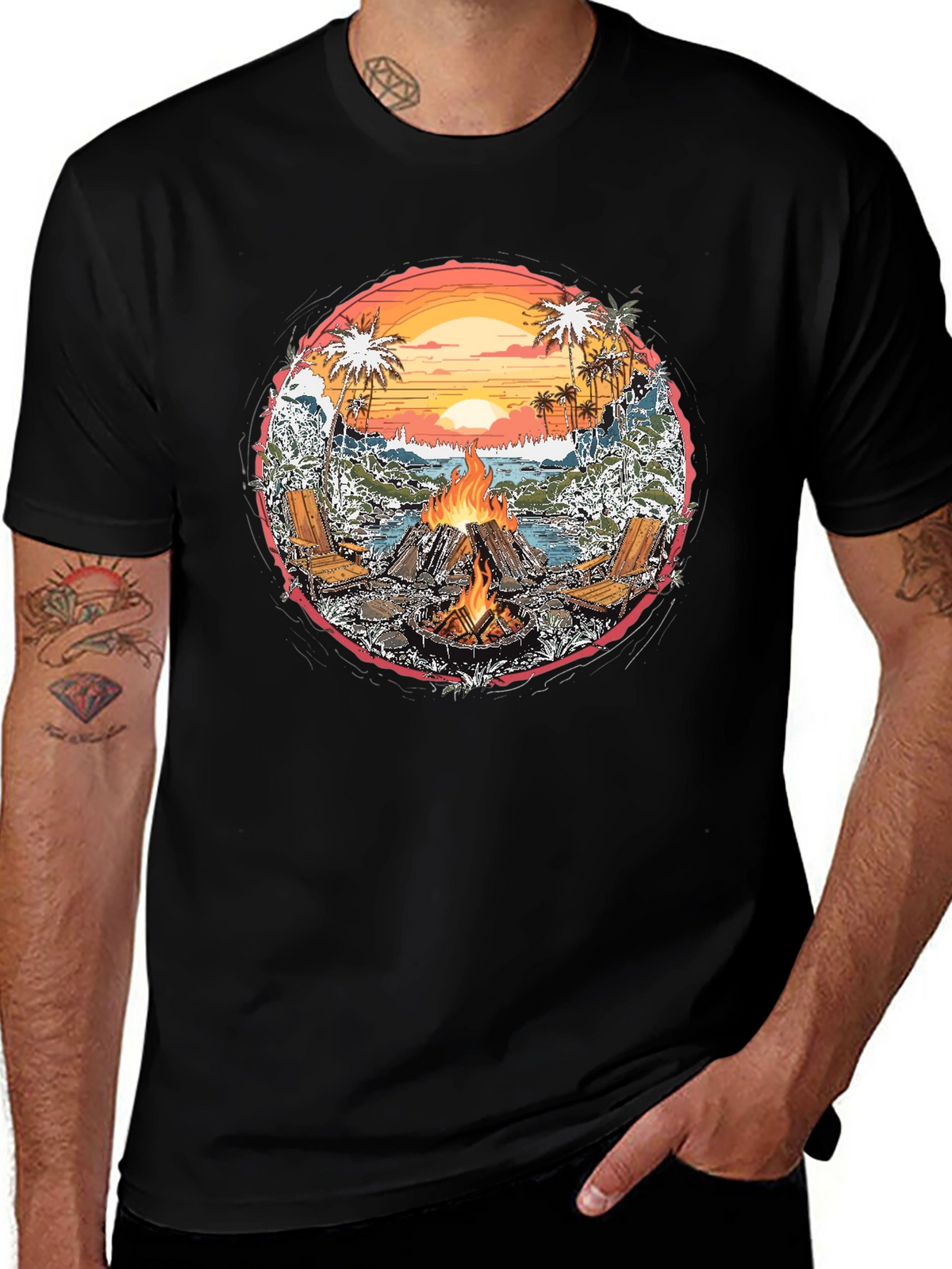 Beach Bonfire Graphic Tee