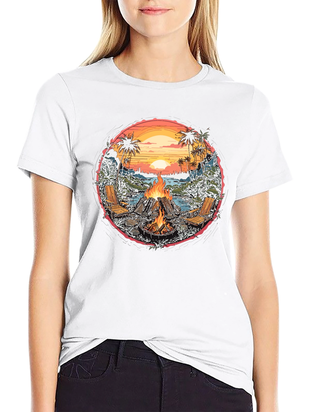 Beach Bonfire Graphic Tee